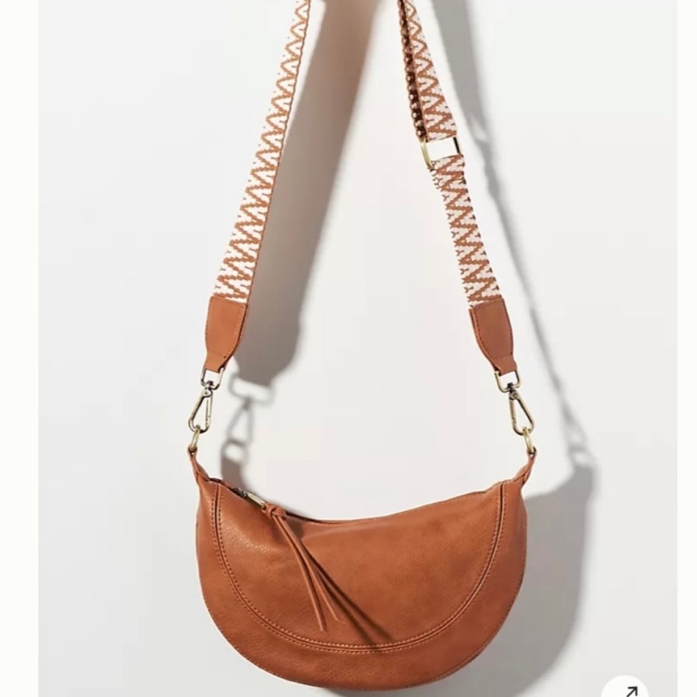 Anthropologie Urban Originals Luna Slouchy Crossbody Bag Brown Cognac Handbag